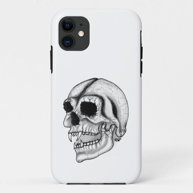 Vampire skull black and white Design Case-Mate iPhone Case (Back)