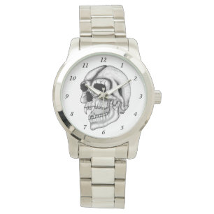 Vampire Skull black and white Design Watch