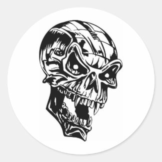 Vampire Skull Classic Round Sticker