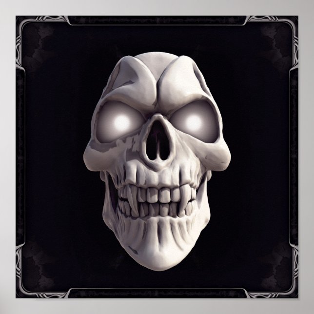 Vampire skull with glowing eyes poster (Front)
