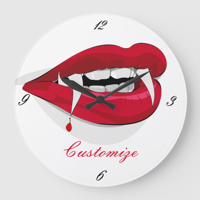 Vampire Smile Thunder_Cove Large Clock (Front)