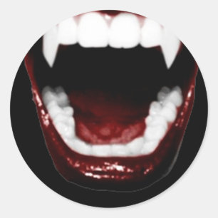 "Vampire Teeth" Classic Round Sticker
