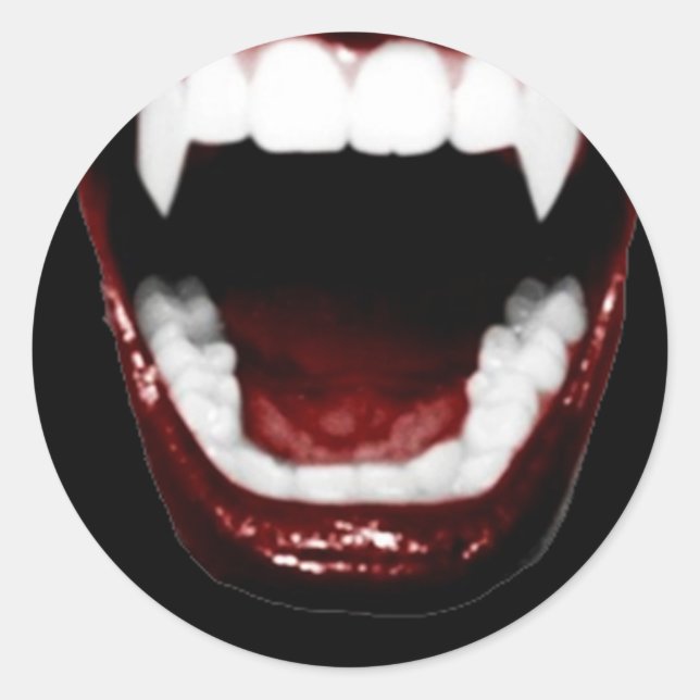 "Vampire Teeth" Classic Round Sticker (Front)