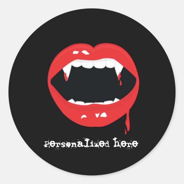 Vampire Teeth Halloween Dracula Fangs Sticker (Front)