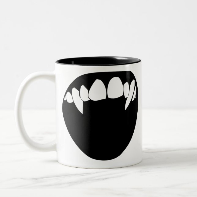 Vampire Teeth Two-Tone Coffee Mug (Left)