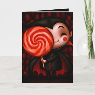 Vampire Trick or Treat Halloween Illustration Card