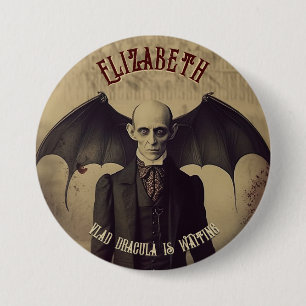 Vampire Vintage Dracula Halloween 3 Inch Round Button