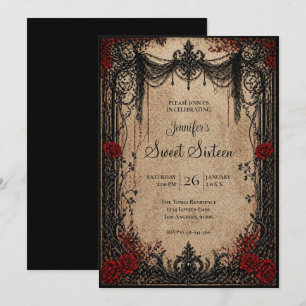 Vampire Vintage Gothic Sweet 16 Invitation