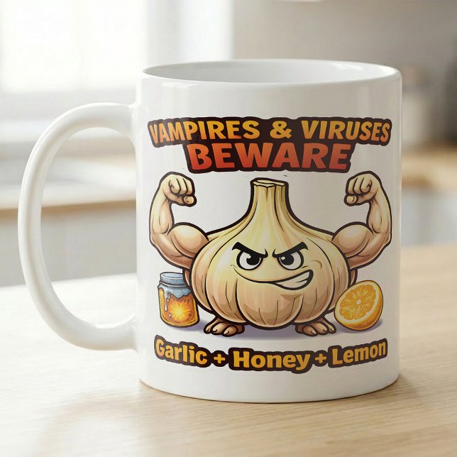 Vampire Virus Beware Garlic Honey Lemon Flu Recipe Coffee Mug (Creator Uploaded)
