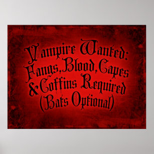 Vampire Wanted Poster