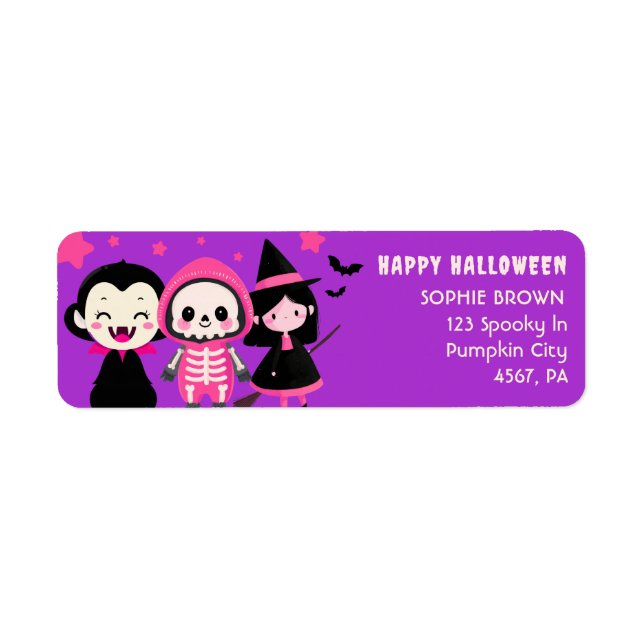Vampire Witch Skeleton Halloween Adresse de retour (Devant)