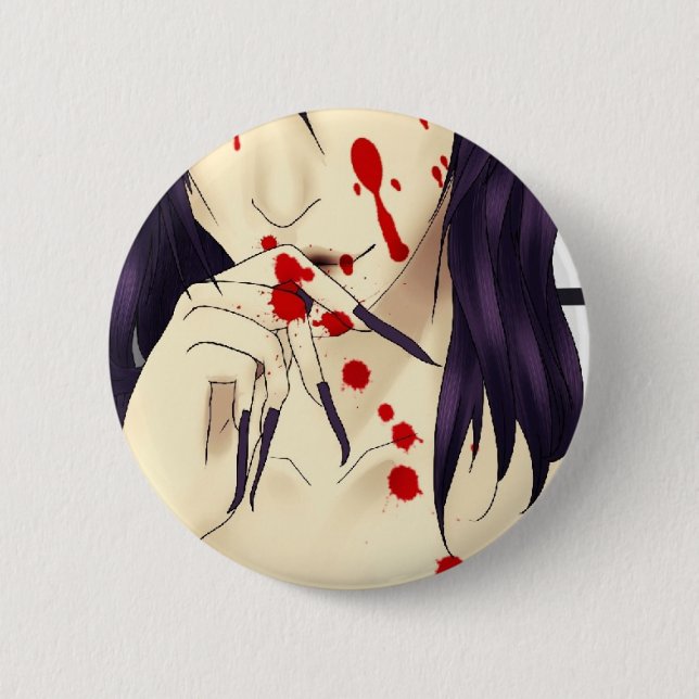 Vampire with blood 2 inch round button (Front)