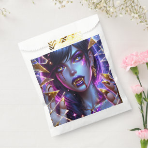 Vampire with Gold Eyes and Teeth Halloween Favour Bag