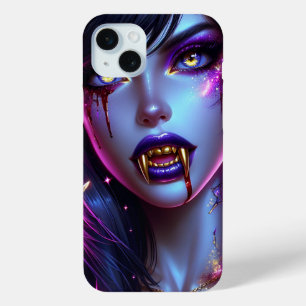 Vampire with Gold Fangs Ai Art iPhone 15 Mini Case