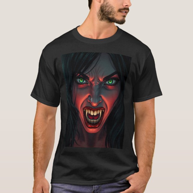 Vampire woman halloween costume party T-Shirt (Front)
