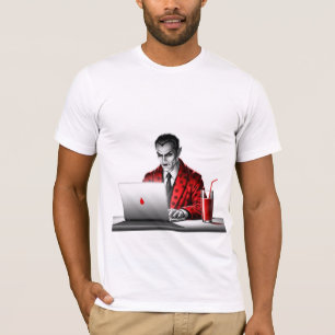 Vampire Working from Home - Funny Tech Horror T-Shirt