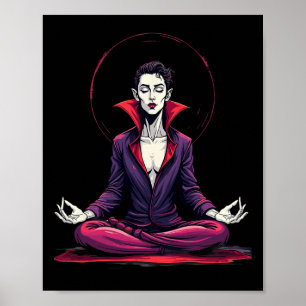Vampire Yoga Master Halloween Poster