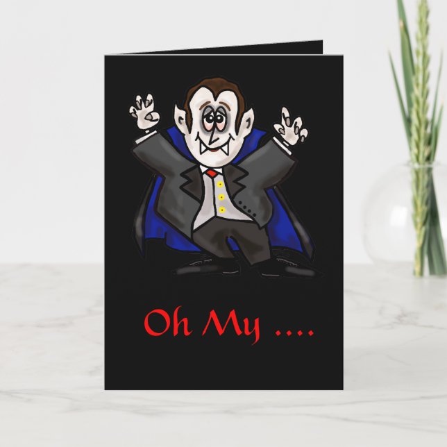 Vampire "You Had Me At Neck" Halloween Card (Front)