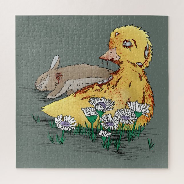 Vampire-Zombie Easter Duckling Jigsaw Puzzle (Vertical)