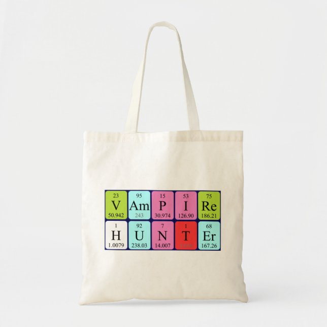 VampireHunter periodic table phrase tote bag (Front)