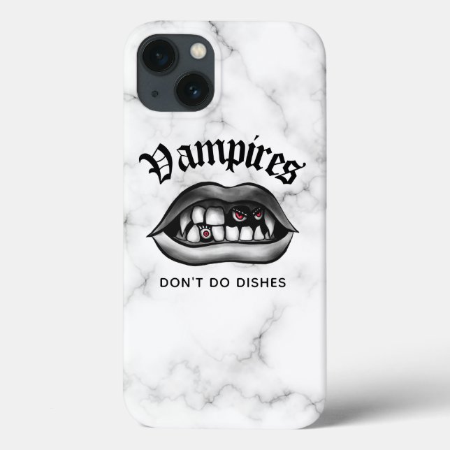 Vampires Don't Do Dishes Funny Goth Case-Mate iPhone Case (Back)