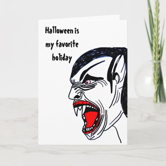 VAMPIRES GO A LITTLE BATTY CARD (Front)