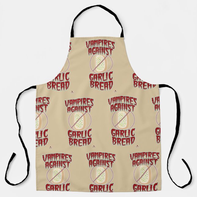 Vampires Want No Garlic Bread Fun Halloween  Apron (Front)
