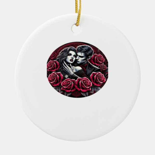 Vampiric Gothic Romance – Till Death Do Us In Clas Ceramic Ornament (Front)