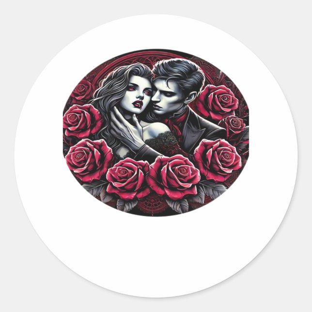 Vampiric Gothic Romance – Till Death Do Us In Clas Classic Round Sticker (Front)