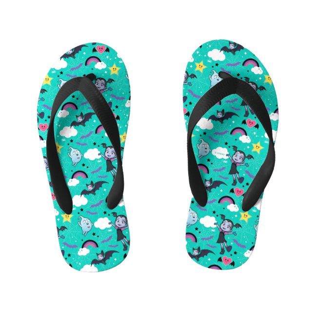 Vampirina & Demi | Friends are Magical Pattern Kid's Flip Flops (Footbed)