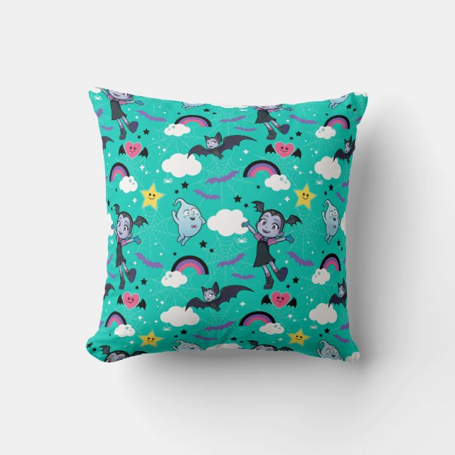 Vampirina & Demi | Friends are Magical Pattern Throw Pillow (Front)