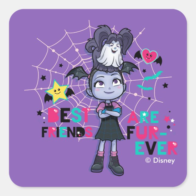 Vampirina & Wolfie | Best Friends are Fur-Ever Square Sticker (Front)