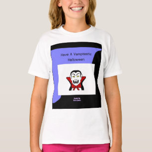 Vamptastic Halloween Girls White Basic T Shirt
