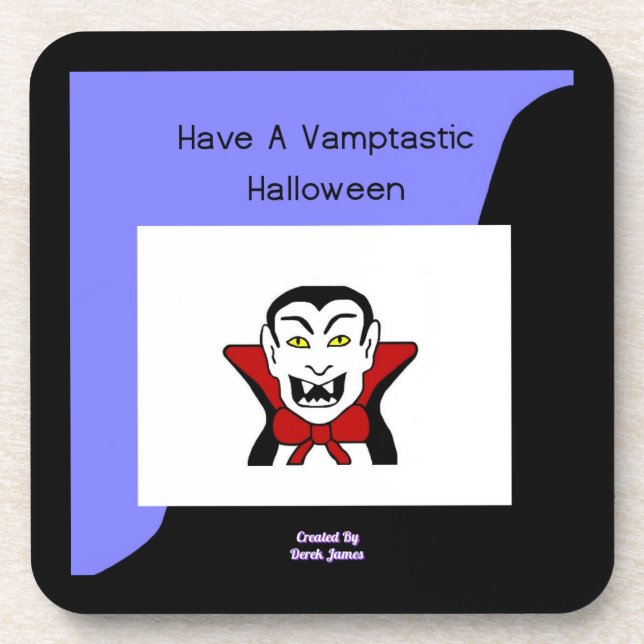 Vamptastic Halloween Hard Plastic Coaster (Front)