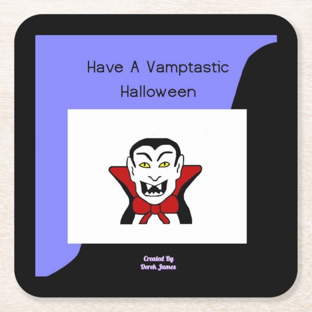Vamptastic Halloween Paper Coaster (Front)