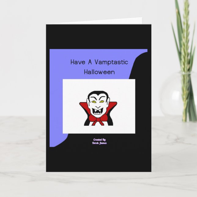Vamptastic Halloween Vertical Greeting Card (Front)