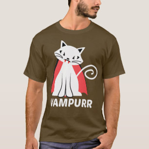 Vampurr Cute Halloween Cat Spooky Vampire Kitty Ca T-Shirt