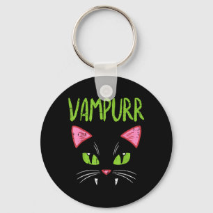 Vampurr Vampire Cat Funny Halloween Costume Women Keychain