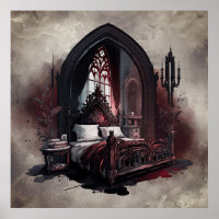 Vampy Boudoir | Gothic Red Victorian Bedroom Suite