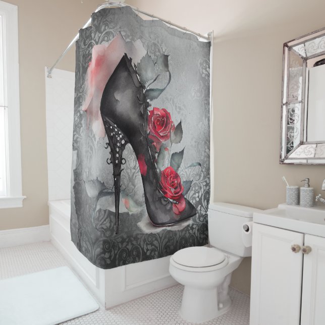 Vampy Spiked Stiletto | Red Rose High Heel Grunge (In Situ)