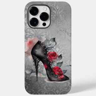 Vampy Spiked Stiletto   Red Rose High Heel Grunge Case-Mate iPhone 14 Pro Max Case