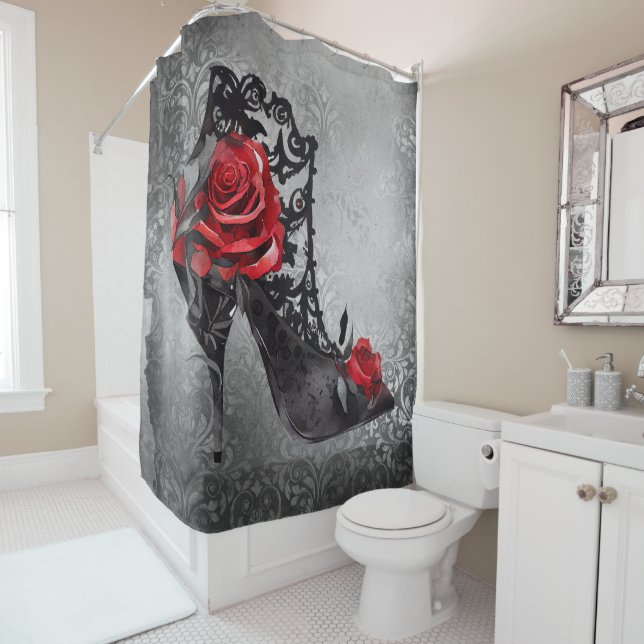 Vampy Vogue Grunge | Stiletto Lace Bootie Roses (In Situ)