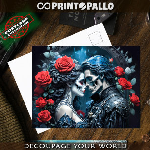 Vampyr and skull love forever postcard