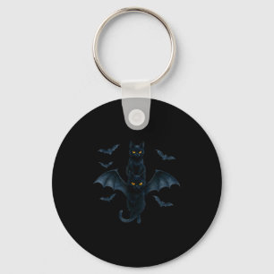 Vamre Cat With Bat Wings _ Cute Soky Halloween Des Keychain