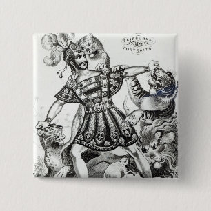 Van Amburgh the Brute Tamer, 1838 2 Inch Square Button
