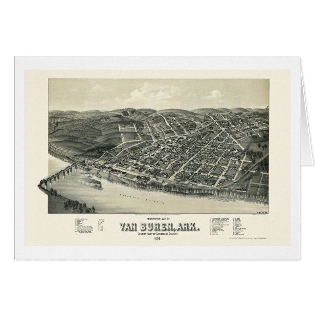 Van Buren, carte panoramique de l'AR - 1888 (Devant horizontal)