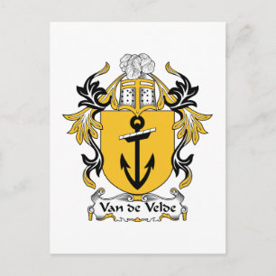 Van de Velde Family Crest Postcard