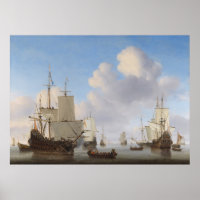 Van de Velde Ships dans une affiche Calm CC0360 XL