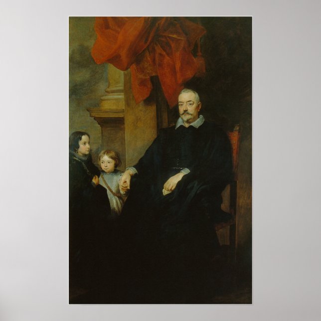 Van Dyck - A Genovese Gentleman With Two Children Poster (Front)