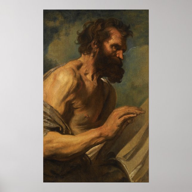 Van Dyck - Study Of A Bearded Man With Hands Rais… Poster (Front)